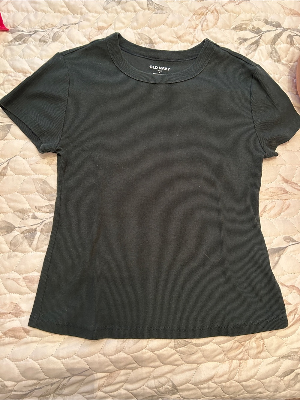 Old Navy Green Short-Sleeve Ribbed Crew Tee